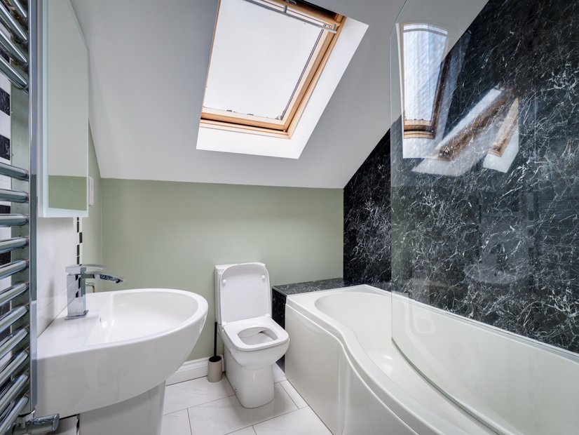 Family bathroom with bath and shower